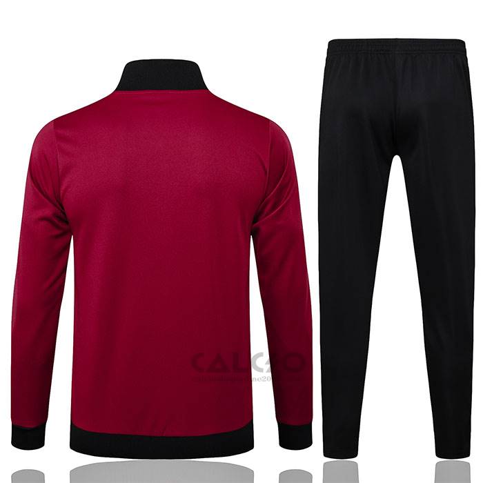 Tuta da Track di Giacca Manchester United Bambino 2024-2025 Rosso Scuro